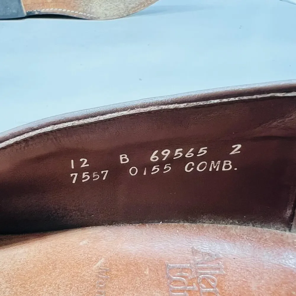 Allen Edmonds Shoes Mens 12 Brown Leather Mansfield Tassel Loafers Wingtip Dress